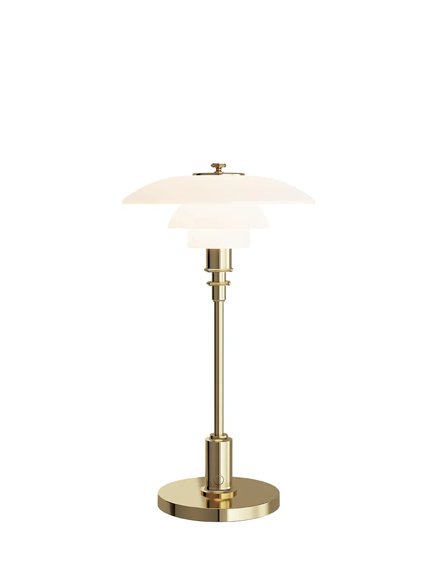 PH 2/1 Portable Bordlampe, Messing – Udstillingsmodel fra Louis Poulsen