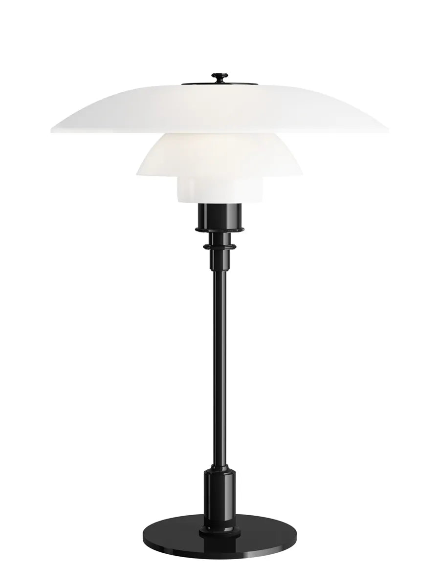 PH 3½-2½ Glas Bordlampe, sort metalliseret fra Louis Poulsen