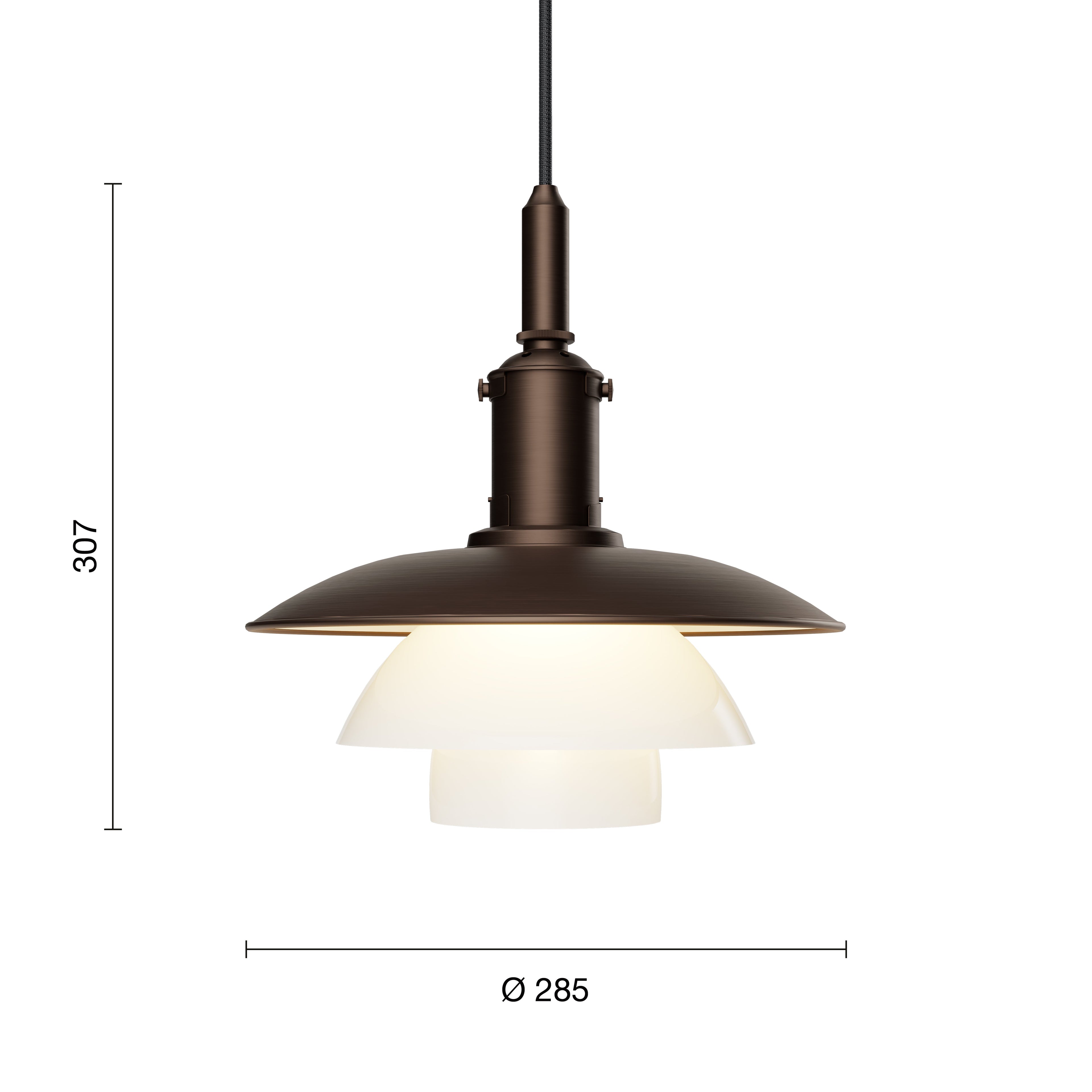 Louis Poulsen PH 3/3 Pendel, Aged Brass – Dansk Design Udstillingsmodel