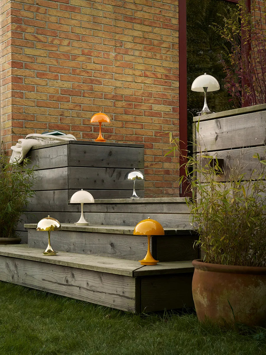 Panthella 160 Portable V3, Chrome Beige – Verner Panton