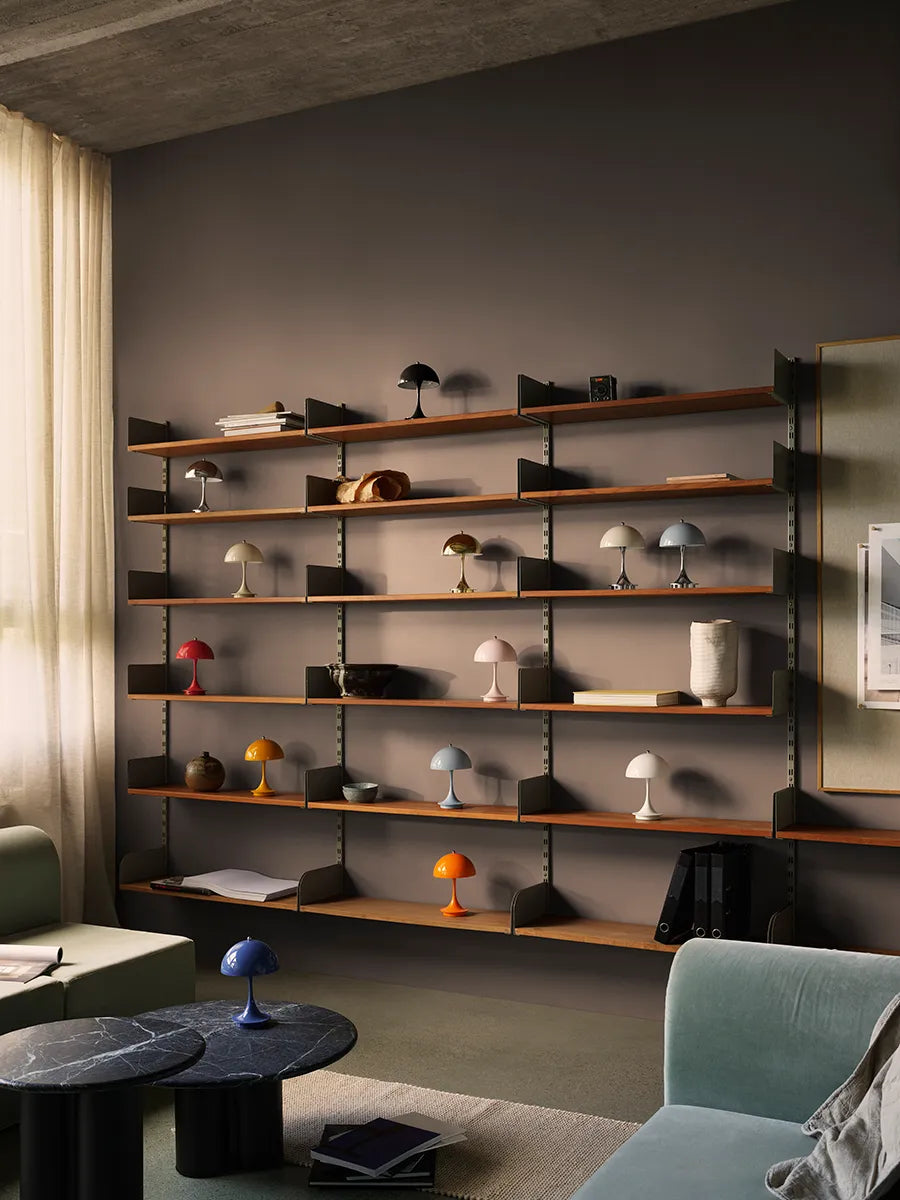 Panthella 160 Portable V3, Chrome Beige – Verner Panton