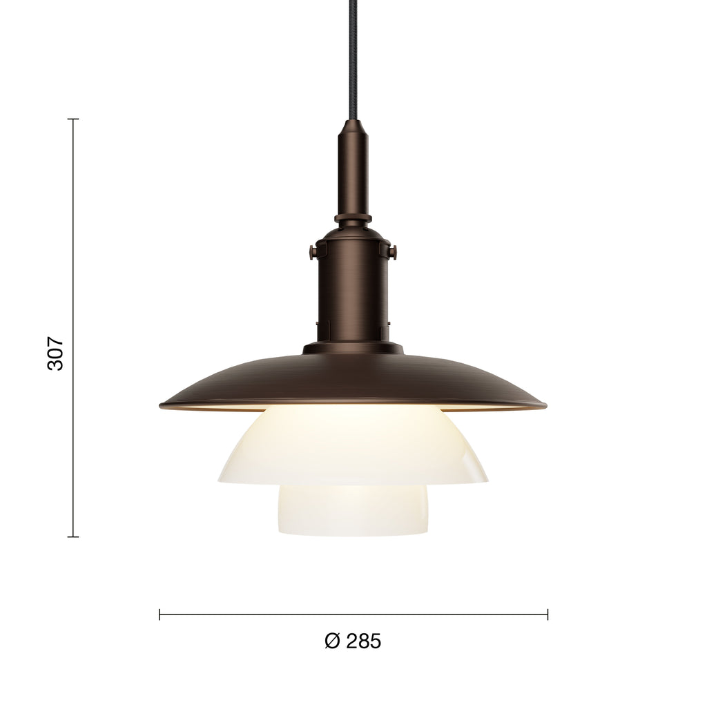 Louis Poulsen PH 3/3 Pendel, Aged Brass – Dansk Design Udstillingsmodel