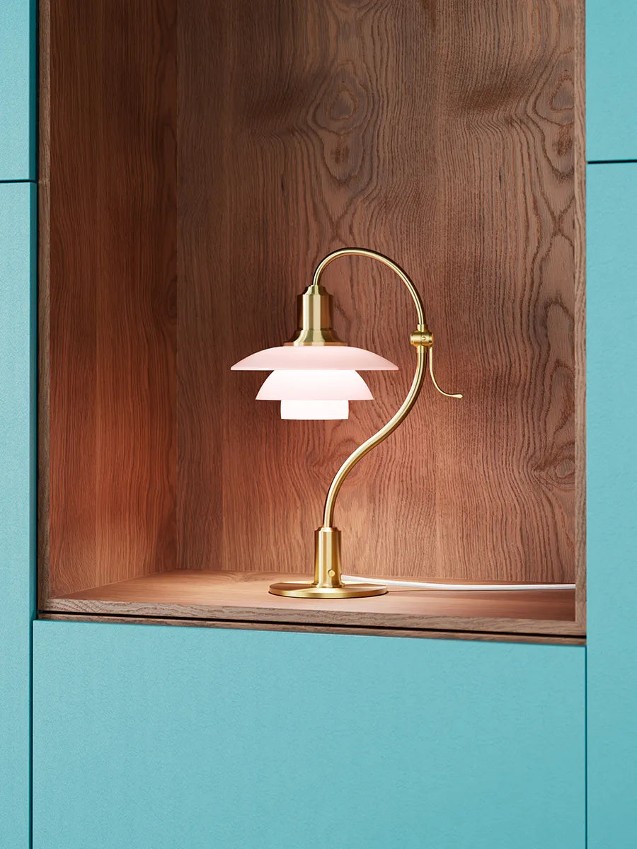 PH 2/2 Question Mark Bordlampe, Pale Rose – Udstillingsmodel fra Louis Poulse