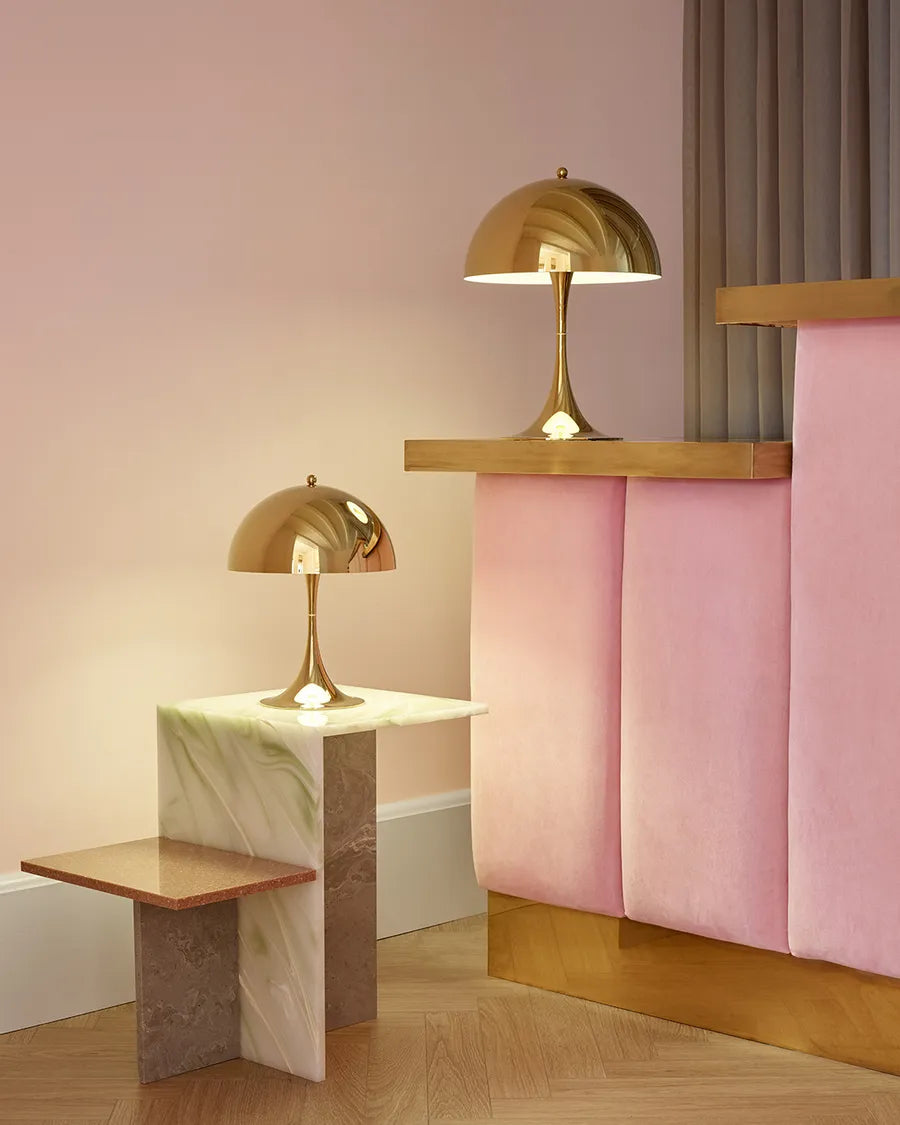 Panthella 320 Bordlampe, Messing – Verner Panton for Louis Poulsen